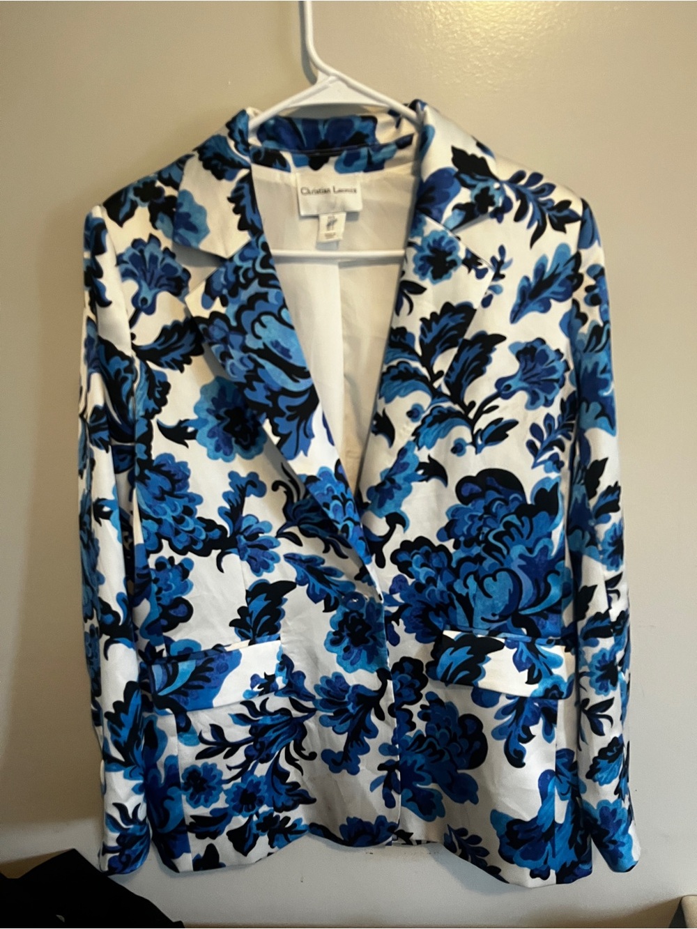 Christian Lacroix Blue Floral Print Blazer